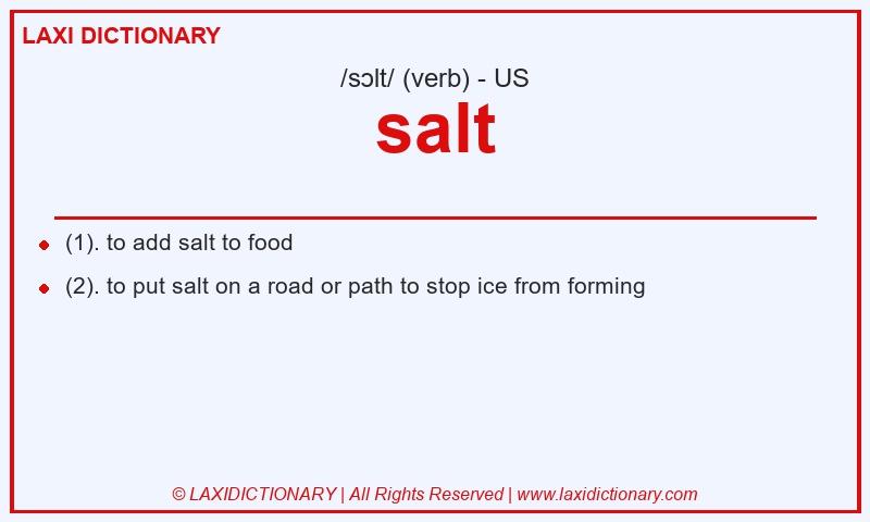 Definition salt in American English