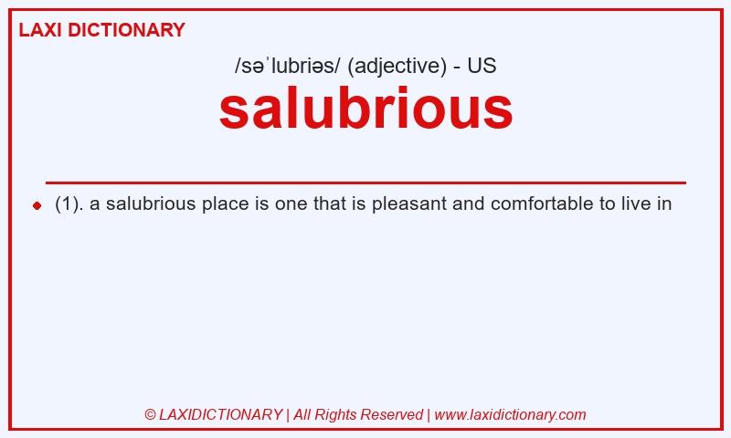 Definition salubrious in American English