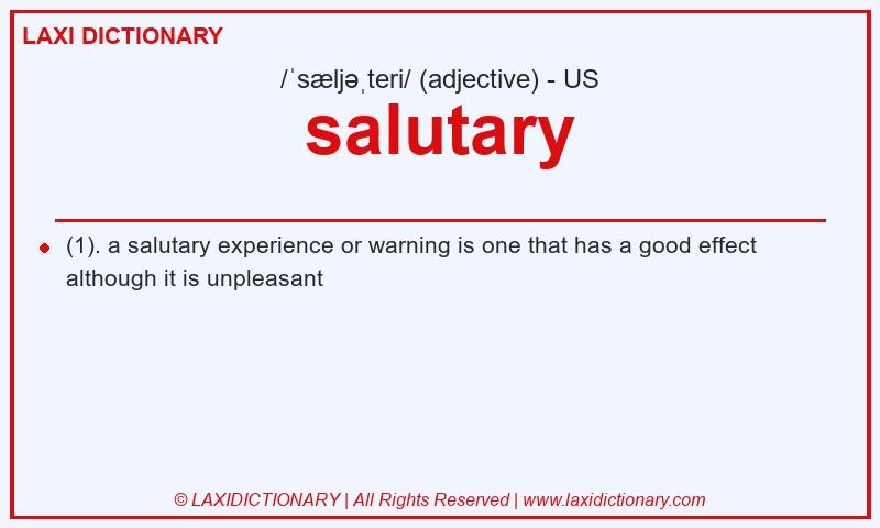 Definition salutary in American English