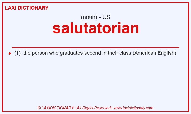Definition salutatorian in American English