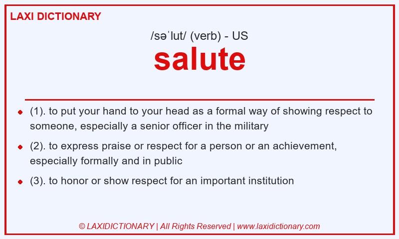 Definition salute in American English