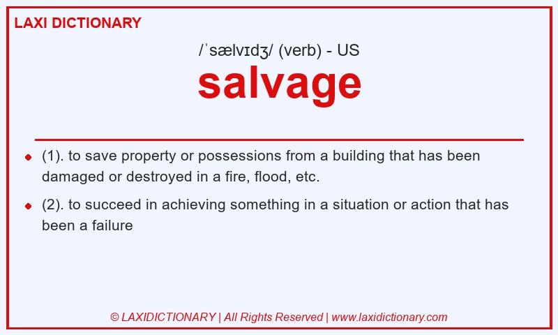 Definition salvage in American English