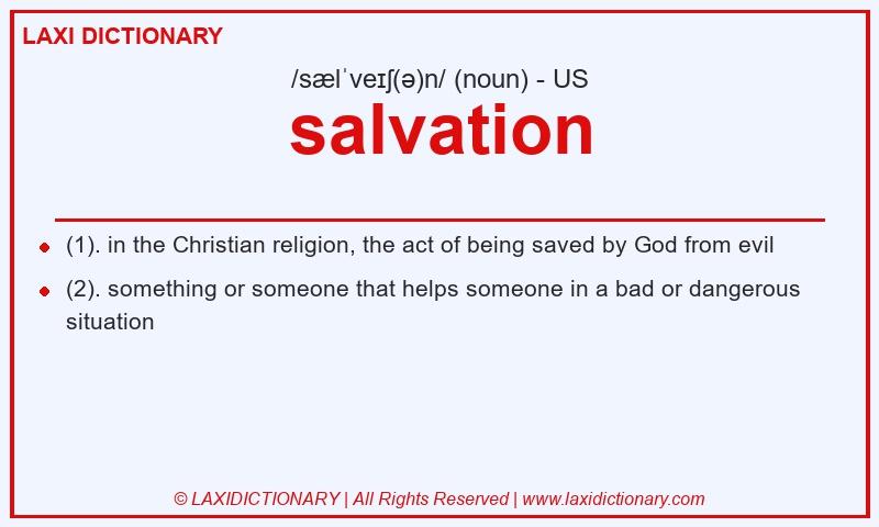 Definition salvation in American English