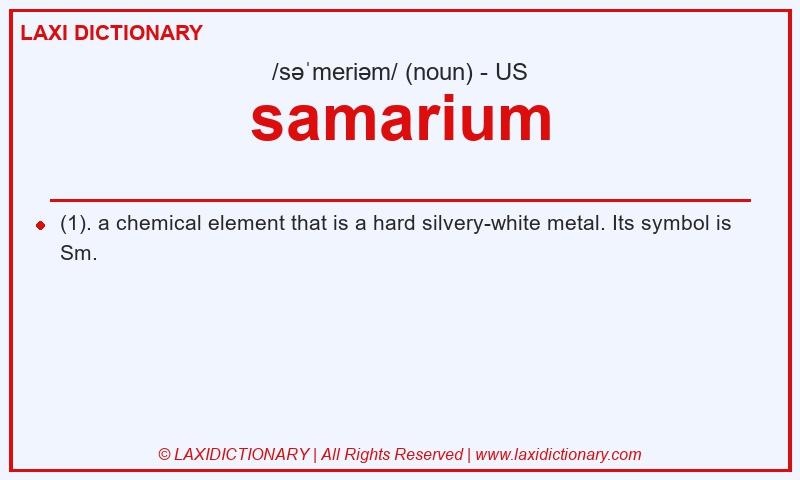 Definition samarium in American English