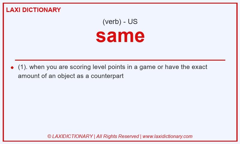Definition same in American English