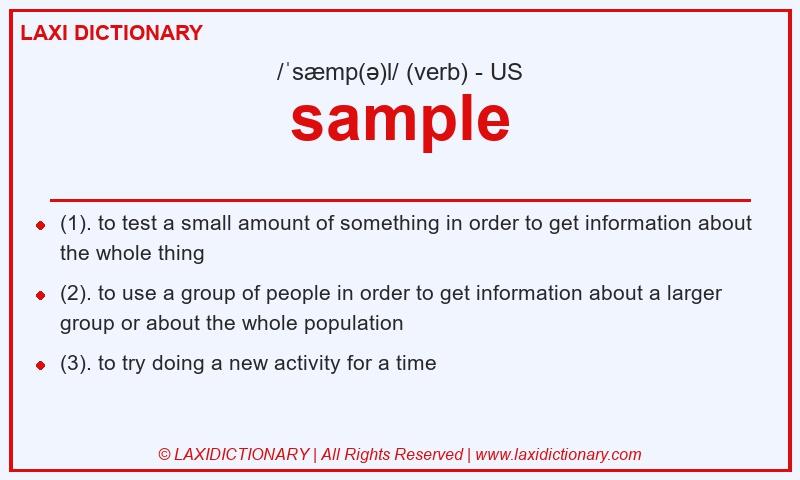 Definition sample in American English