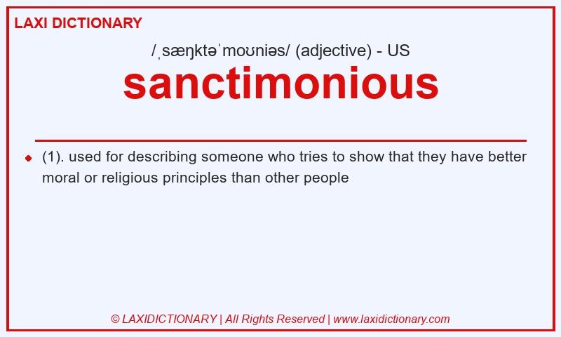 Definition sanctimonious in American English
