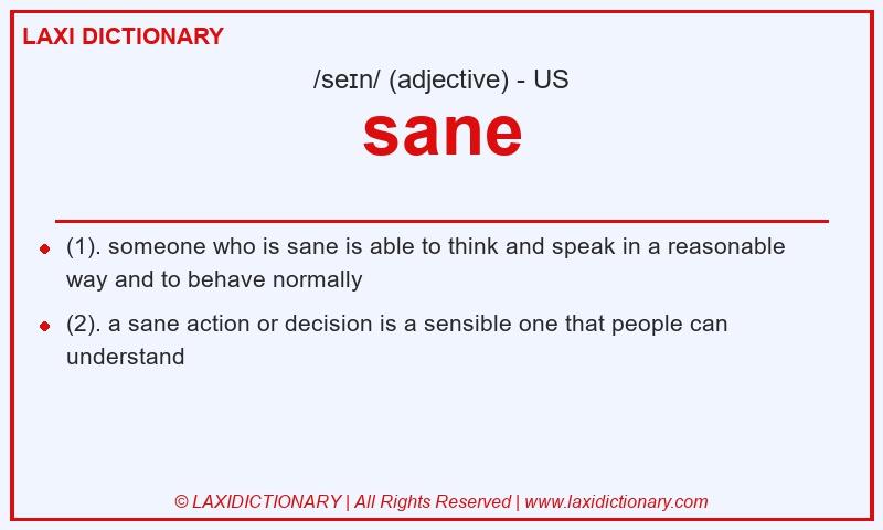 Definition sane in American English