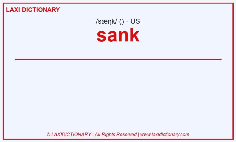 Definition sank in American English
