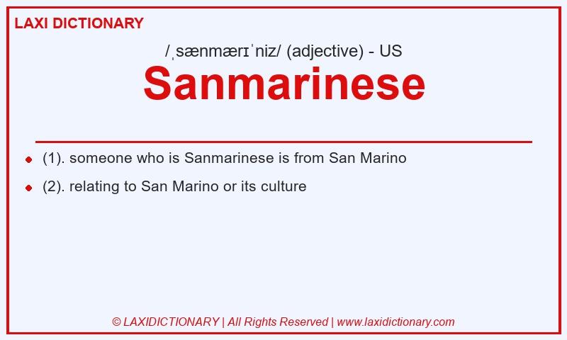 Definition Sanmarinese in American English