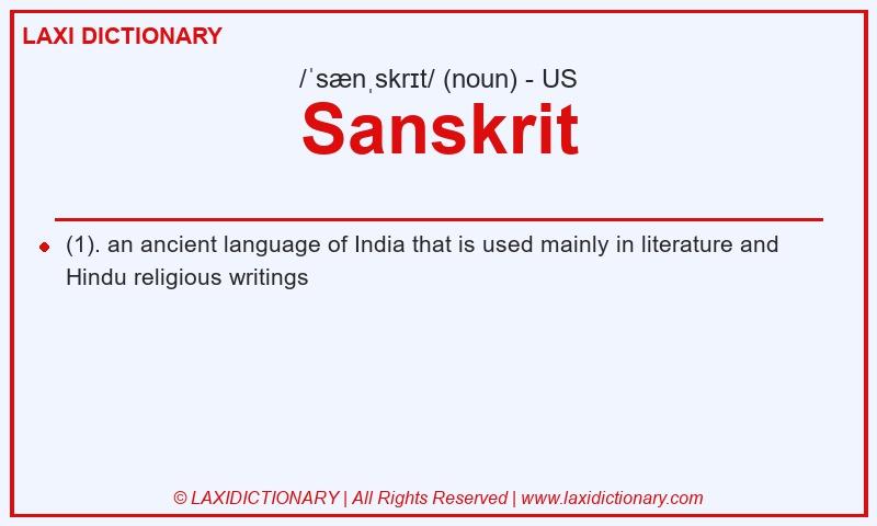 Definition Sanskrit in American English