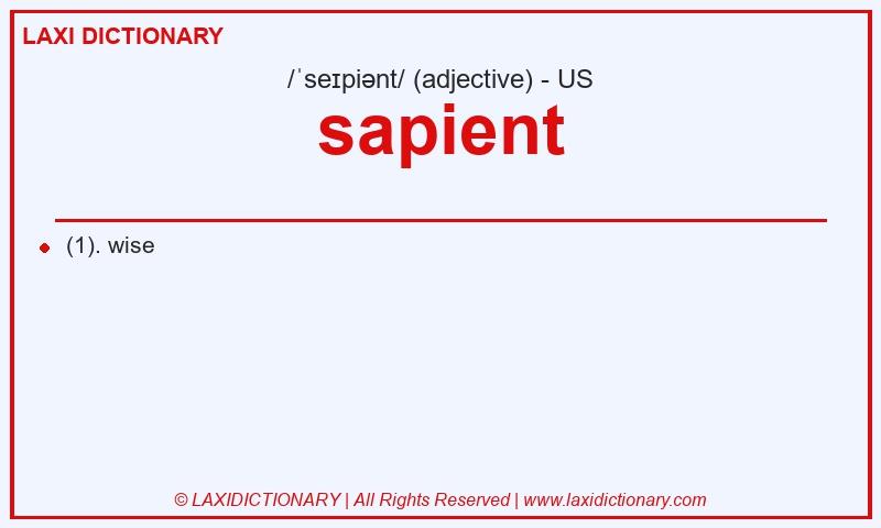 Definition sapient in American English