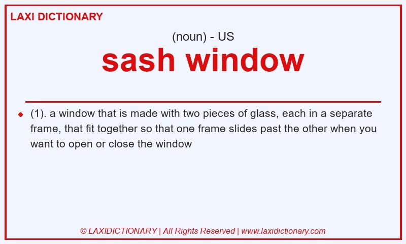 Definition sash window in American English