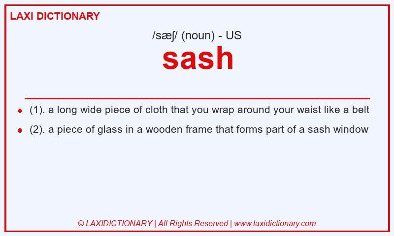 Definition sash in American English