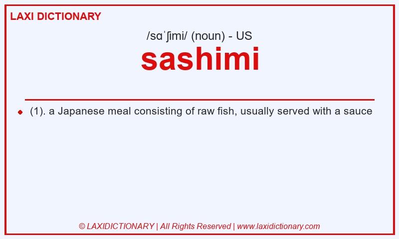 Definition sashimi in American English
