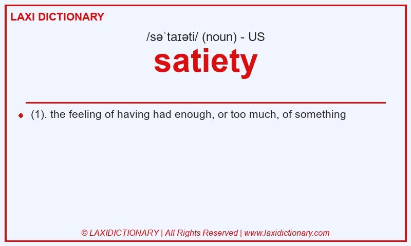 Definition satiety in American English