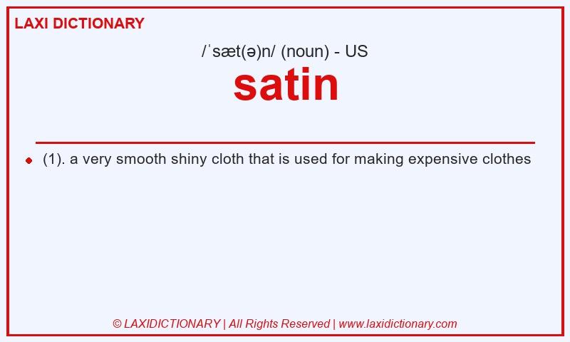Definition satin in American English