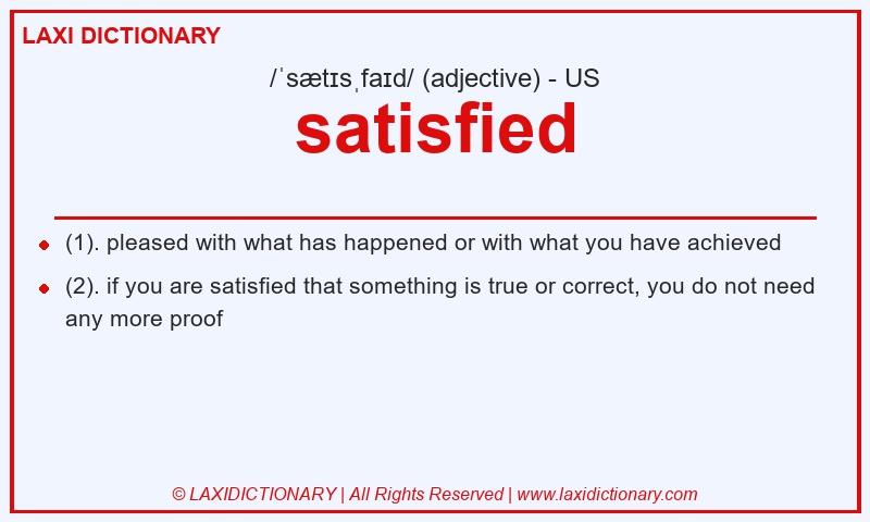 Definition satisfied in American English