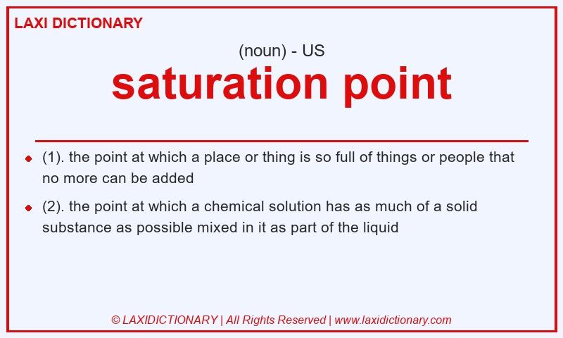 Definition saturation point in American English