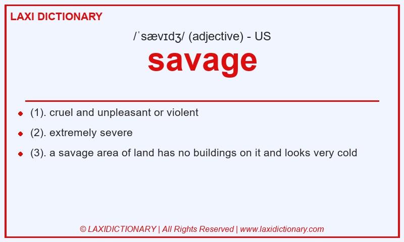 Definition savage in American English