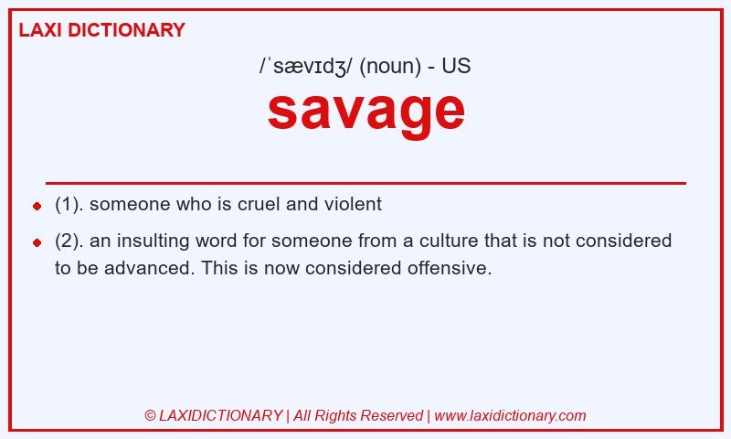 Definition savage in American English