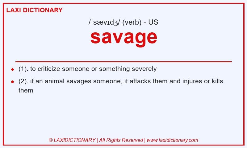 Definition savage in American English