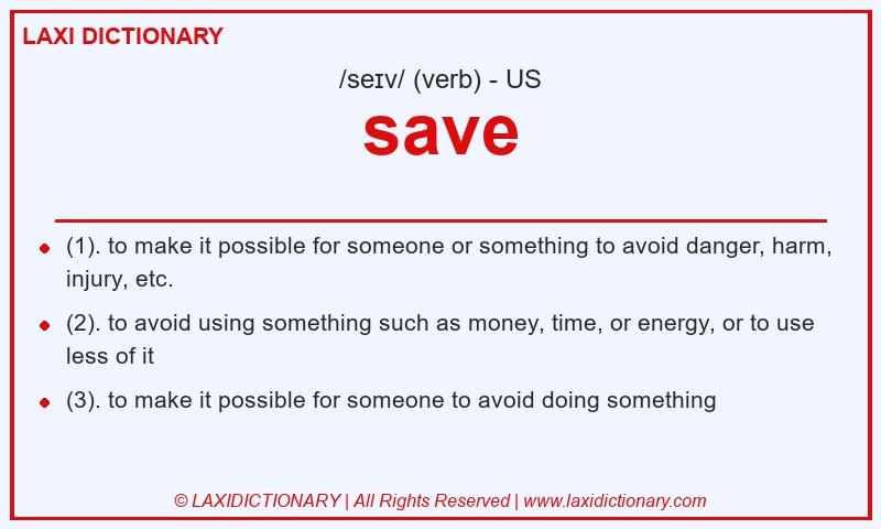 Definition save in American English