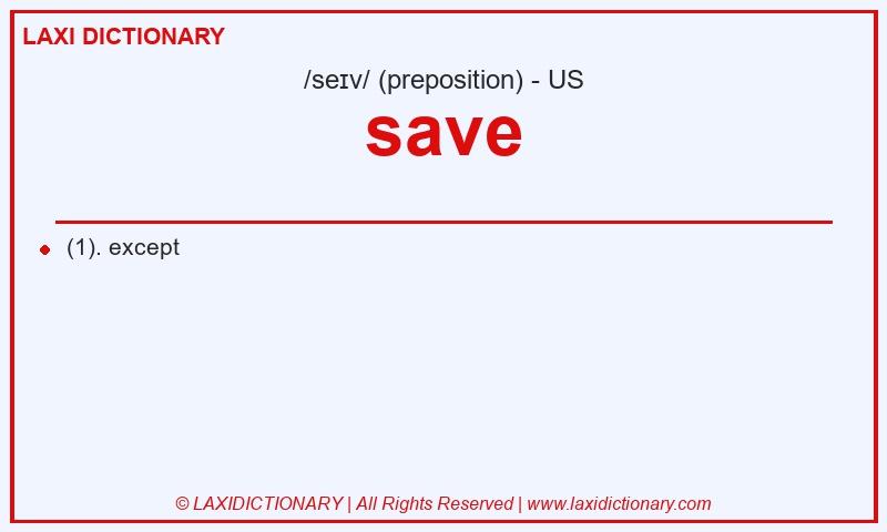 Definition save in American English
