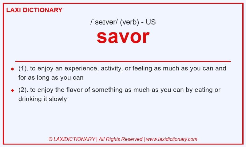Definition savor in American English