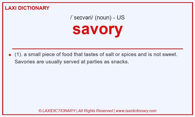 Definition savory in American English