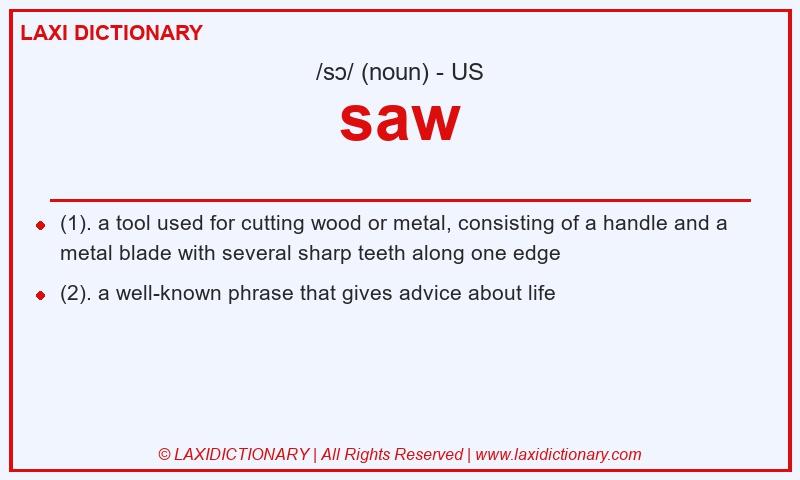 Definition saw in American English
