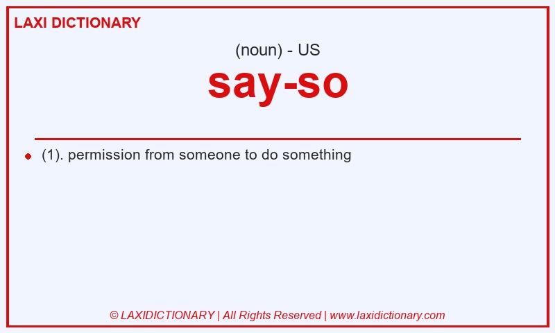 Definition say-so in American English