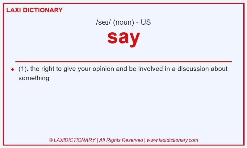 Definition say in American English