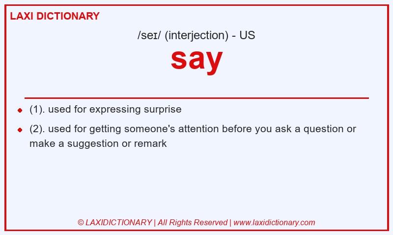 Definition say in American English