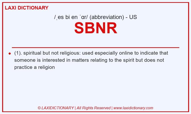 Definition SBNR in American English