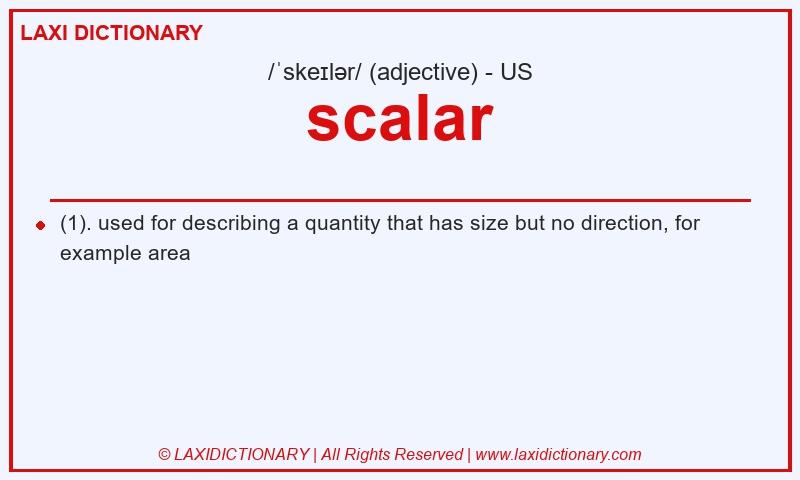 Definition scalar in American English