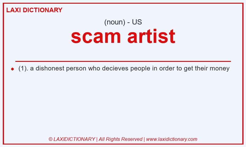 Definition scam artist in American English