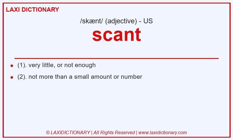 Definition scant in American English