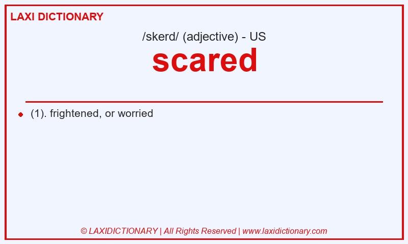 Definition scared in American English