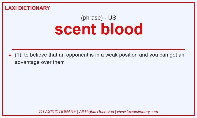 Definition scent blood in American English