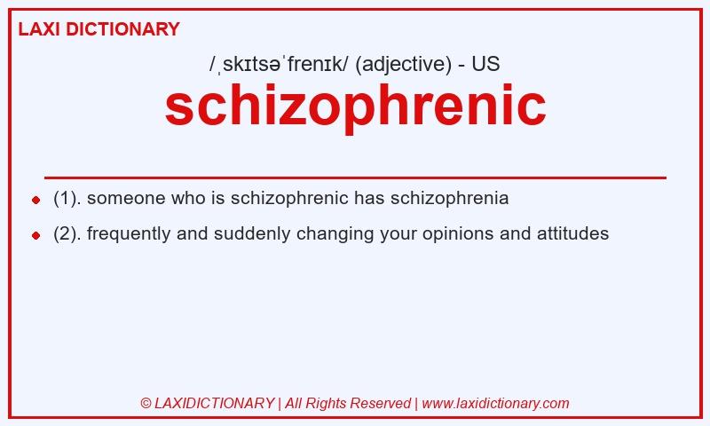 Definition schizophrenic in American English