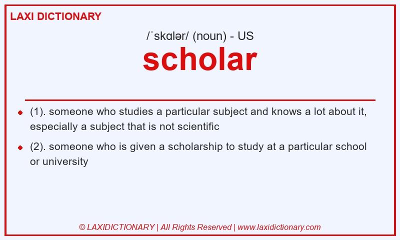Definition scholar in American English