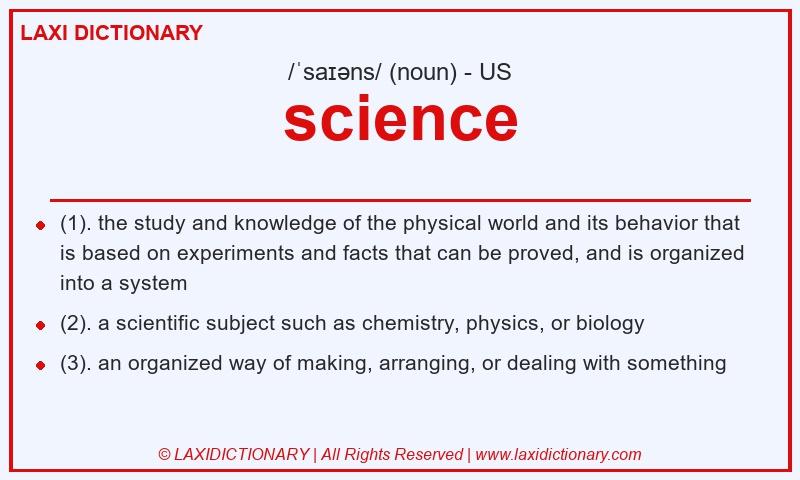 Definition science in American English