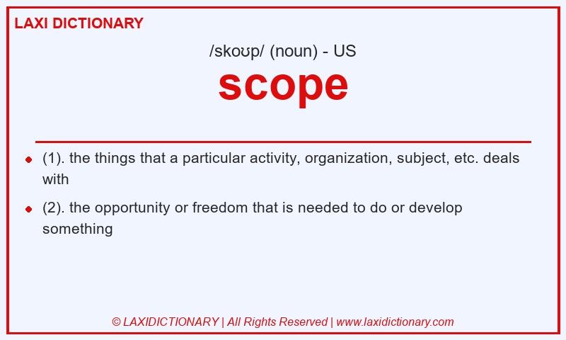 Definition scope in American English