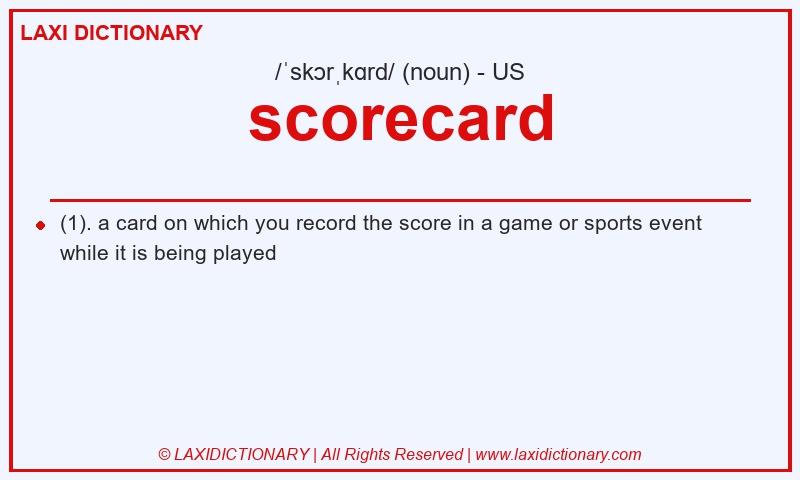 Definition scorecard in American English
