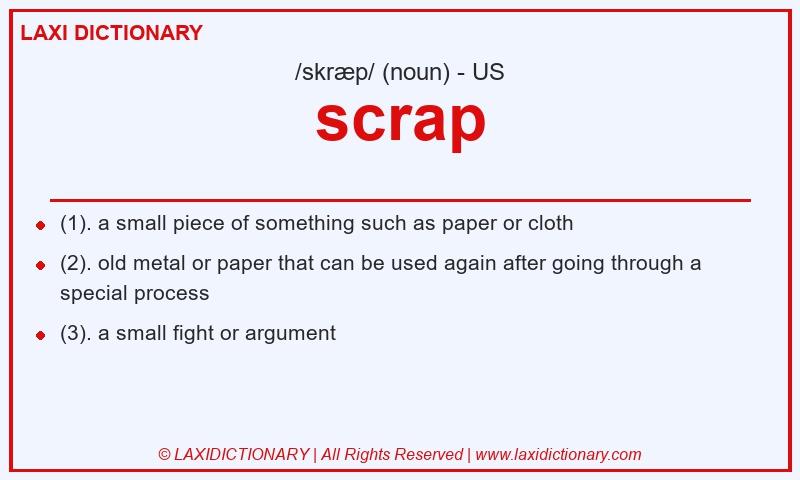 Definition scrap in American English