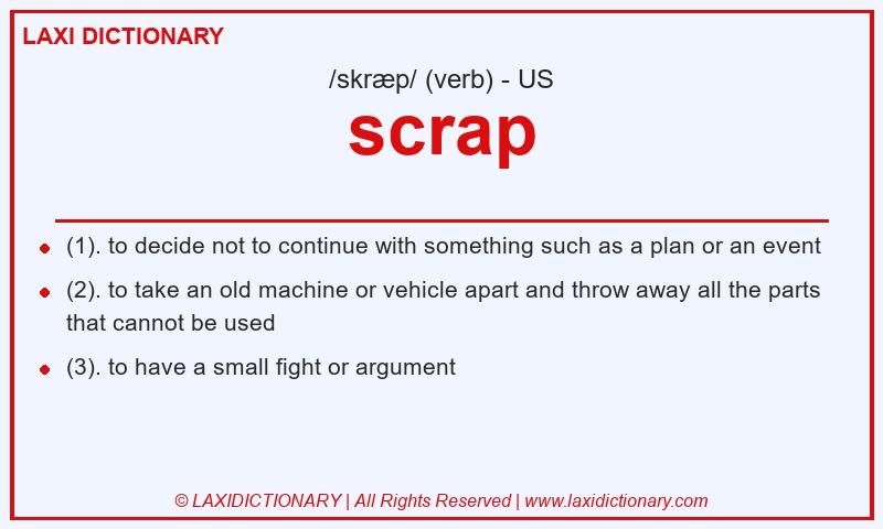 Definition scrap in American English