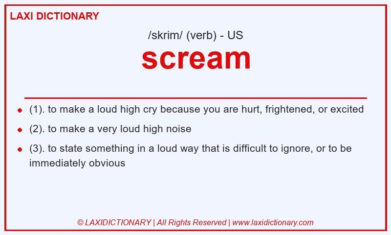 Definition scream in American English