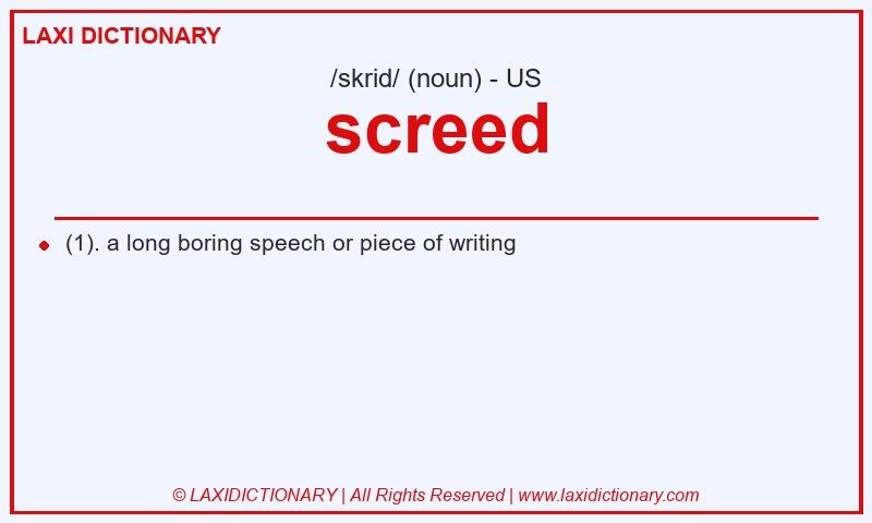 Definition screed in American English