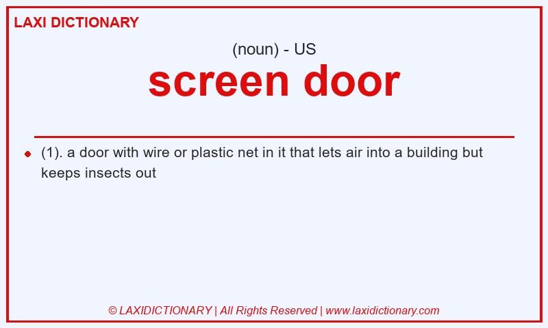 Definition screen door in American English